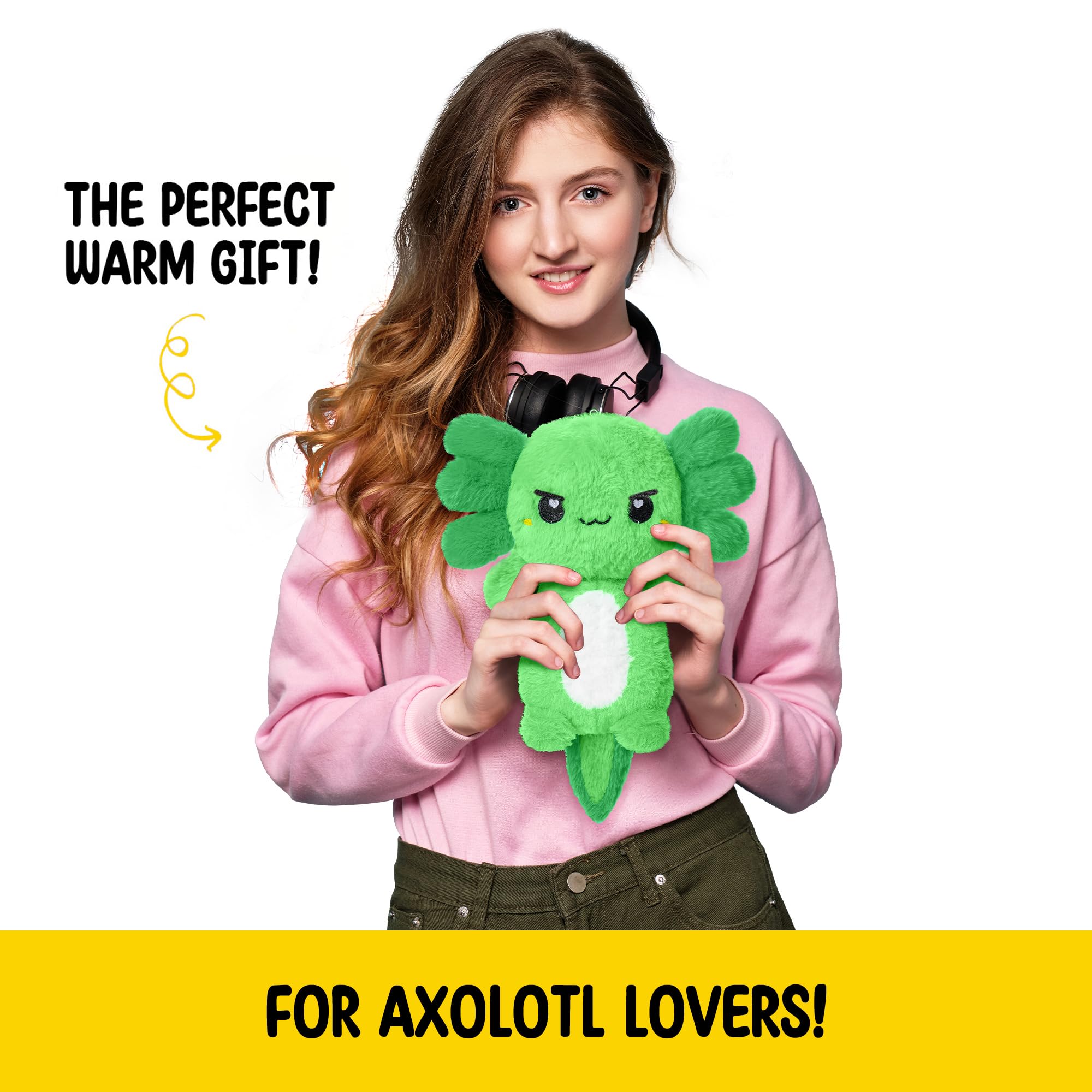 Axolotl de Happy Fuel con textura suave para confort nocturno.