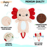 Uso en microondas de Happy Fuel axolotl para calor rápido.