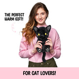 Almohada suave Happy Fuel en forma de gato negro para descanso relajante