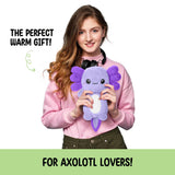 Detalle de textura suave del axolotl morado de Happy Fuel