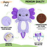Axolotl morado relleno con cuentas naturales para calor suave
