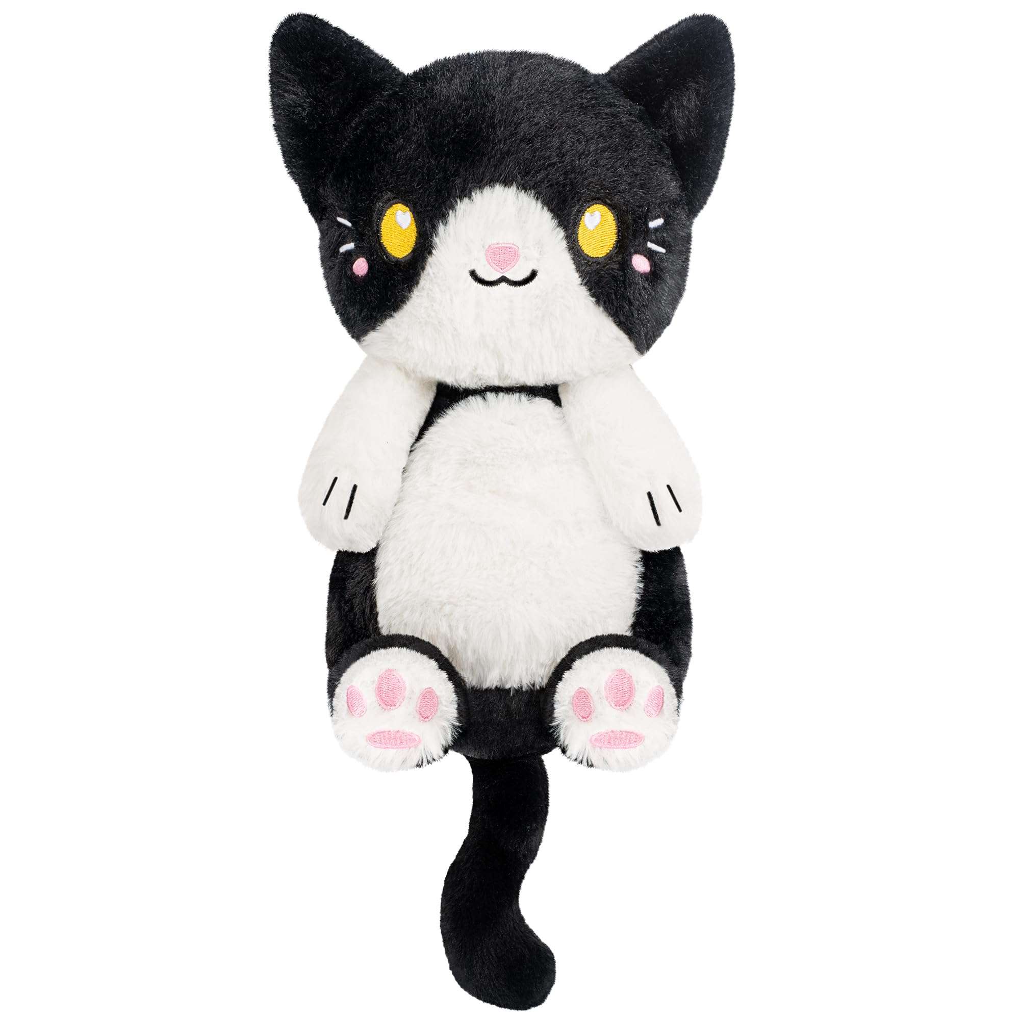 Happy Fuel gato tuxedo, almohada caliente para abrazos reconfortantes.