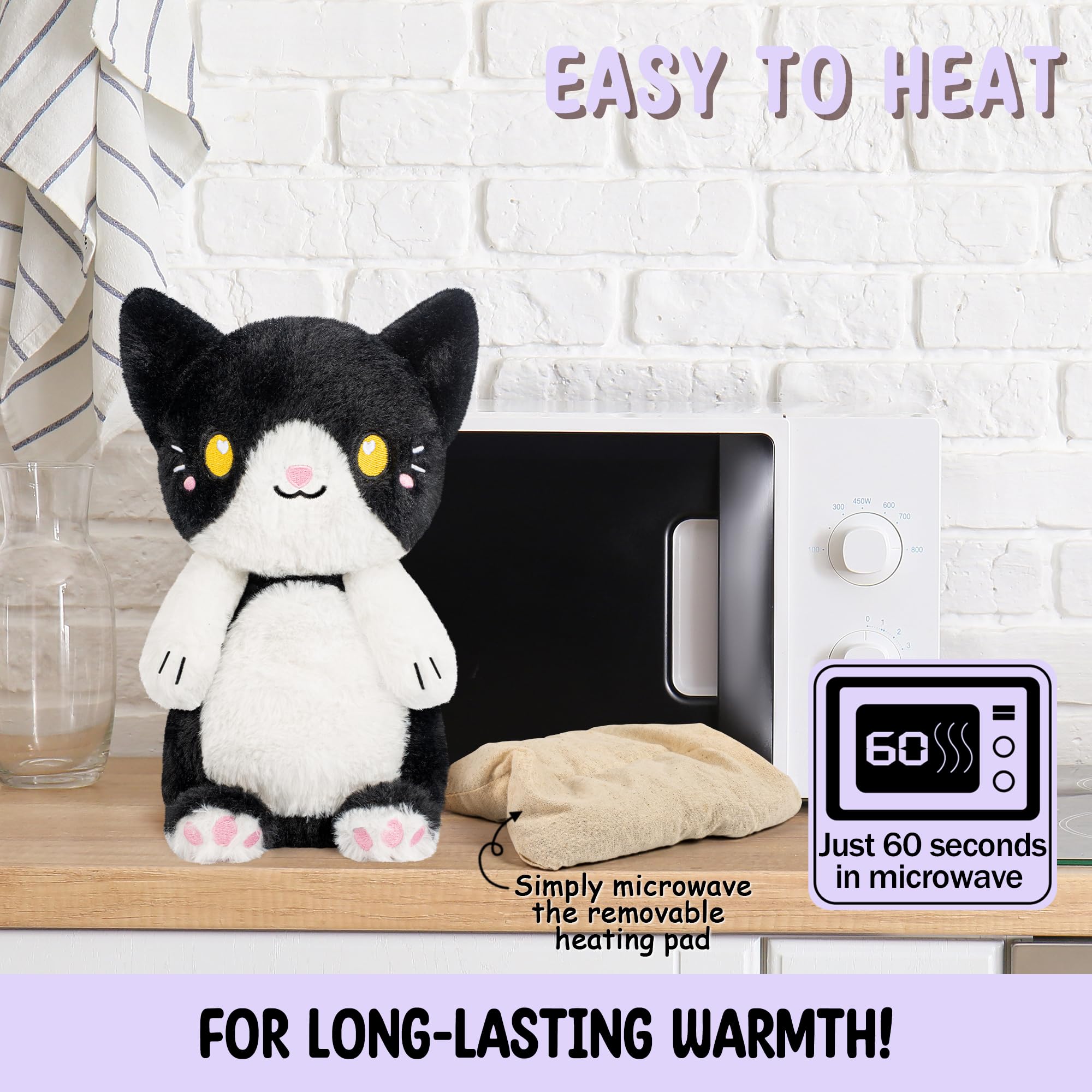 Happy Fuel gato tuxedo, uso caliente o frío para diferentes sensaciones.