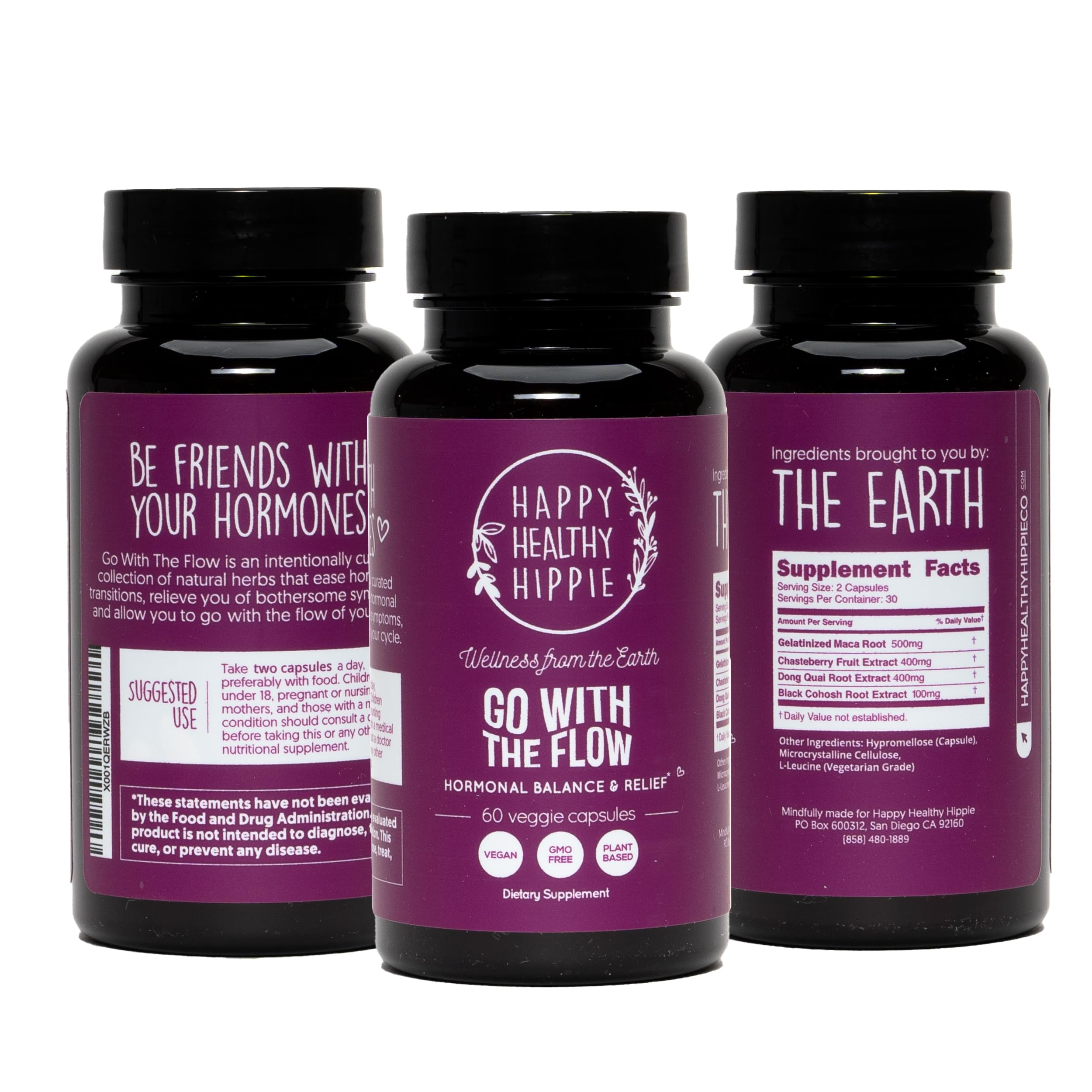Happy Healthy Hippie balance hormonal cápsulas veganas para rutina diaria