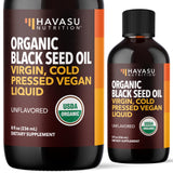 HAVASU NUTRITION aceite de semilla negra prensado en frío, botella para uso diario