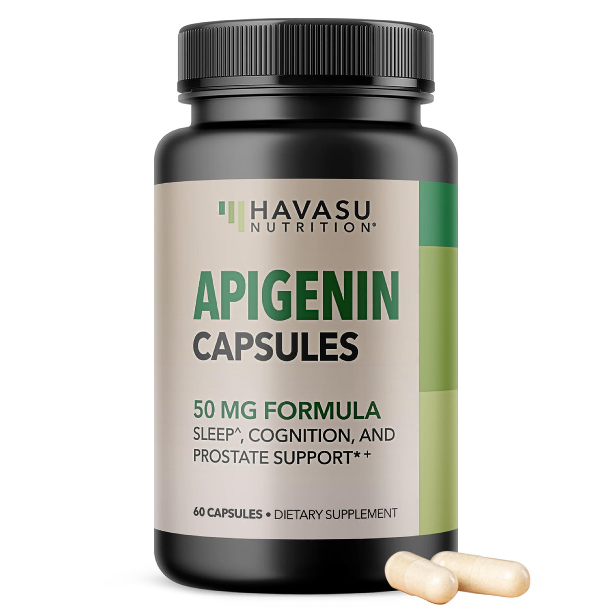 HAVASU NUTRITION Apigenina 50 mg - botella para relajación nocturna.