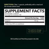HAVASU NUTRITION Apigenin cápsulas, etiqueta-detalle, mejora absorción liposomal para mayor eficacia.