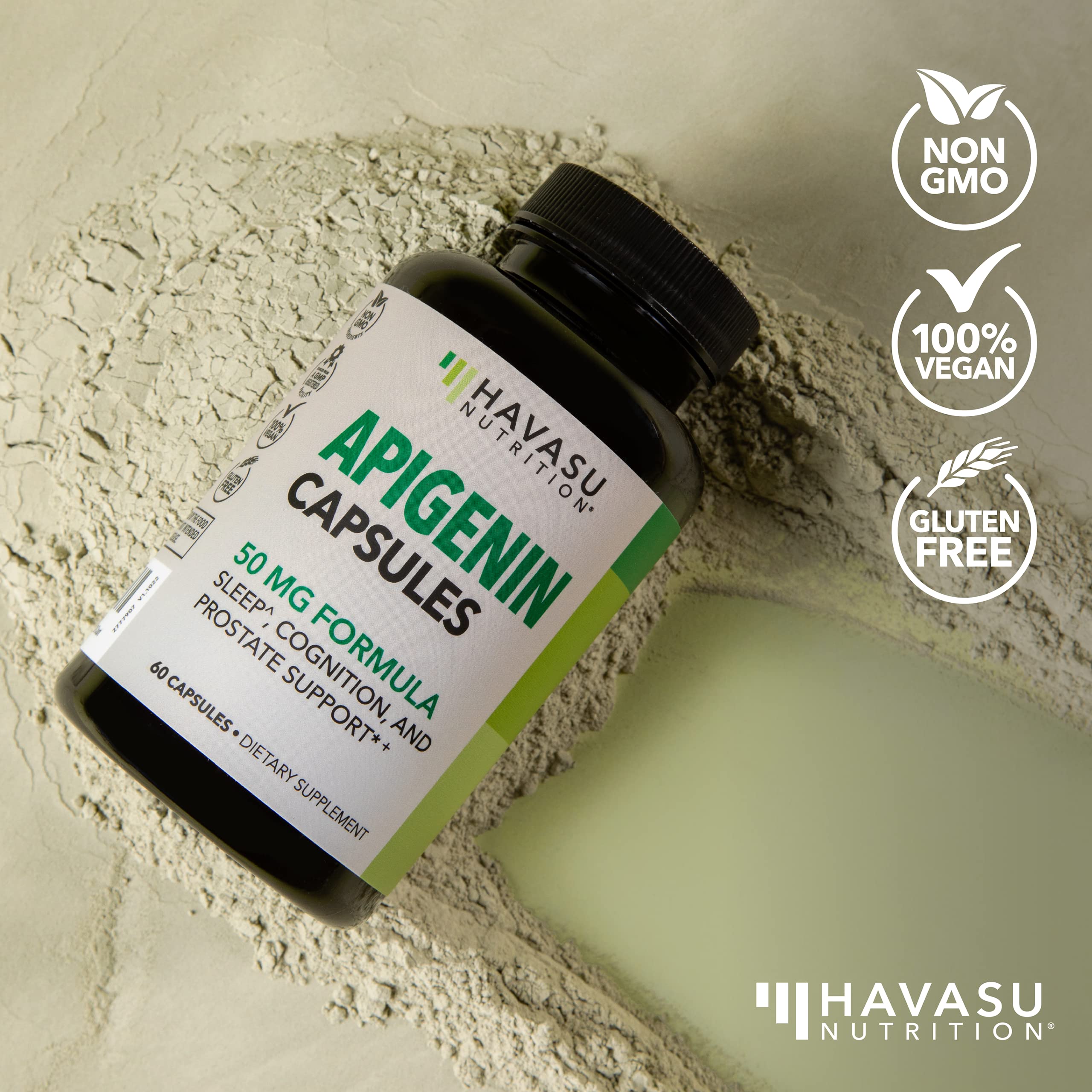 HAVASU NUTRITION Apigenin cápsulas, envase vegano y no transgénico, opción limpia.