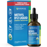 HAVASU NUTRITION B12 líquido frambuesa, botella de 1 oz para energía diaria.