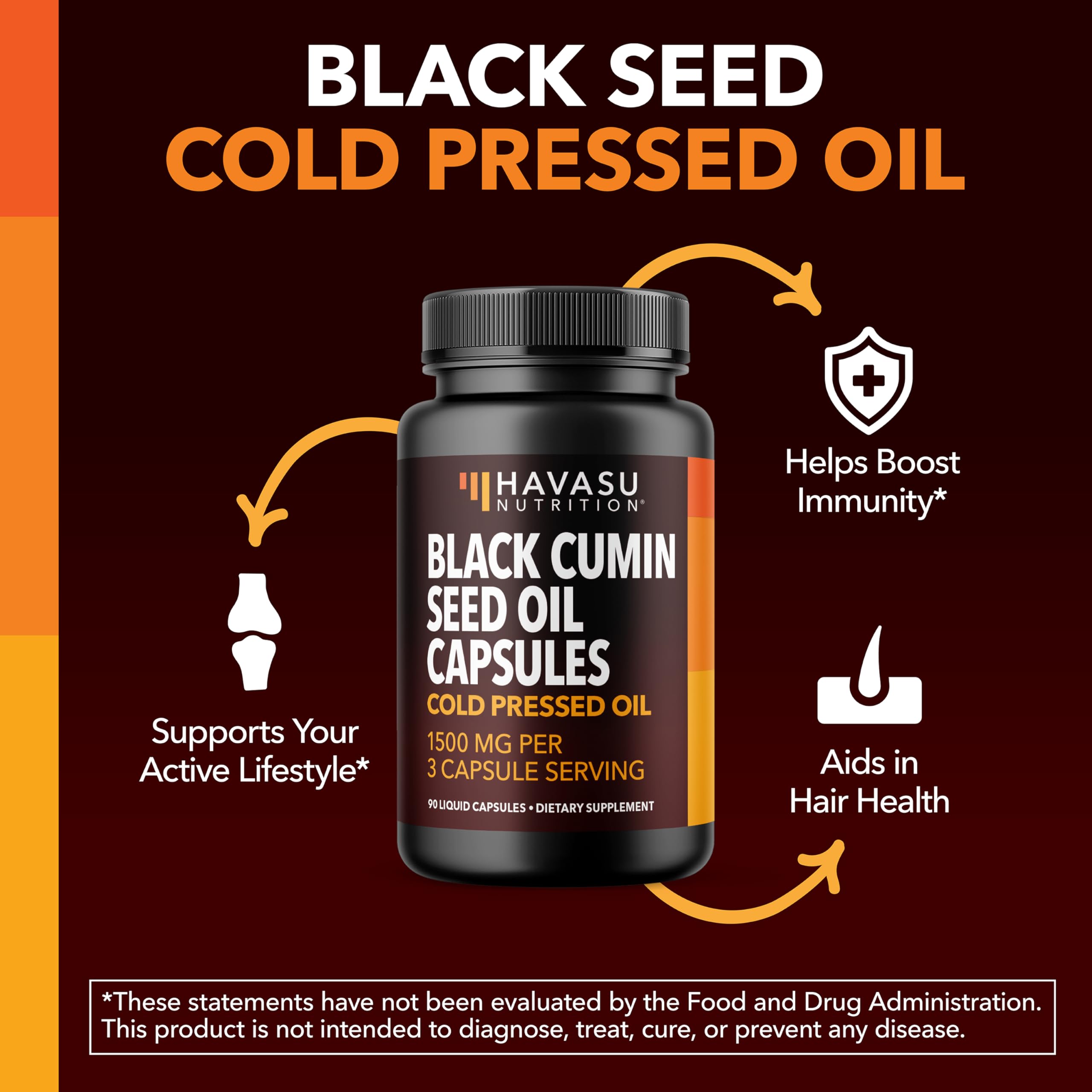 Capsulas de aceite de semilla negra para uso diario digestivo.