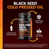 Capsulas de aceite de semilla negra para uso diario digestivo.