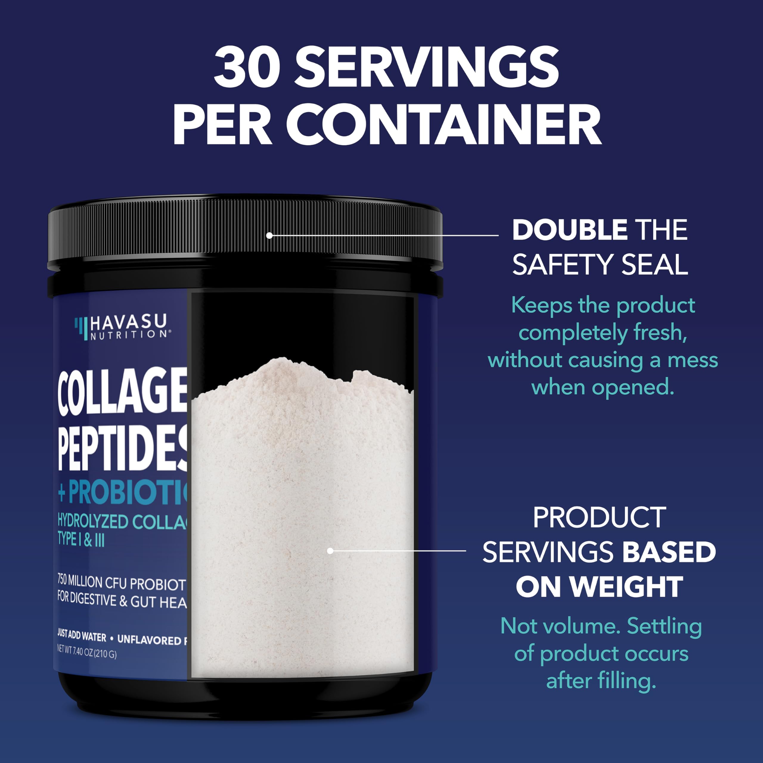 HAVASU NUTRITION Collagen Probiotics café caliente para incorporar proteínas