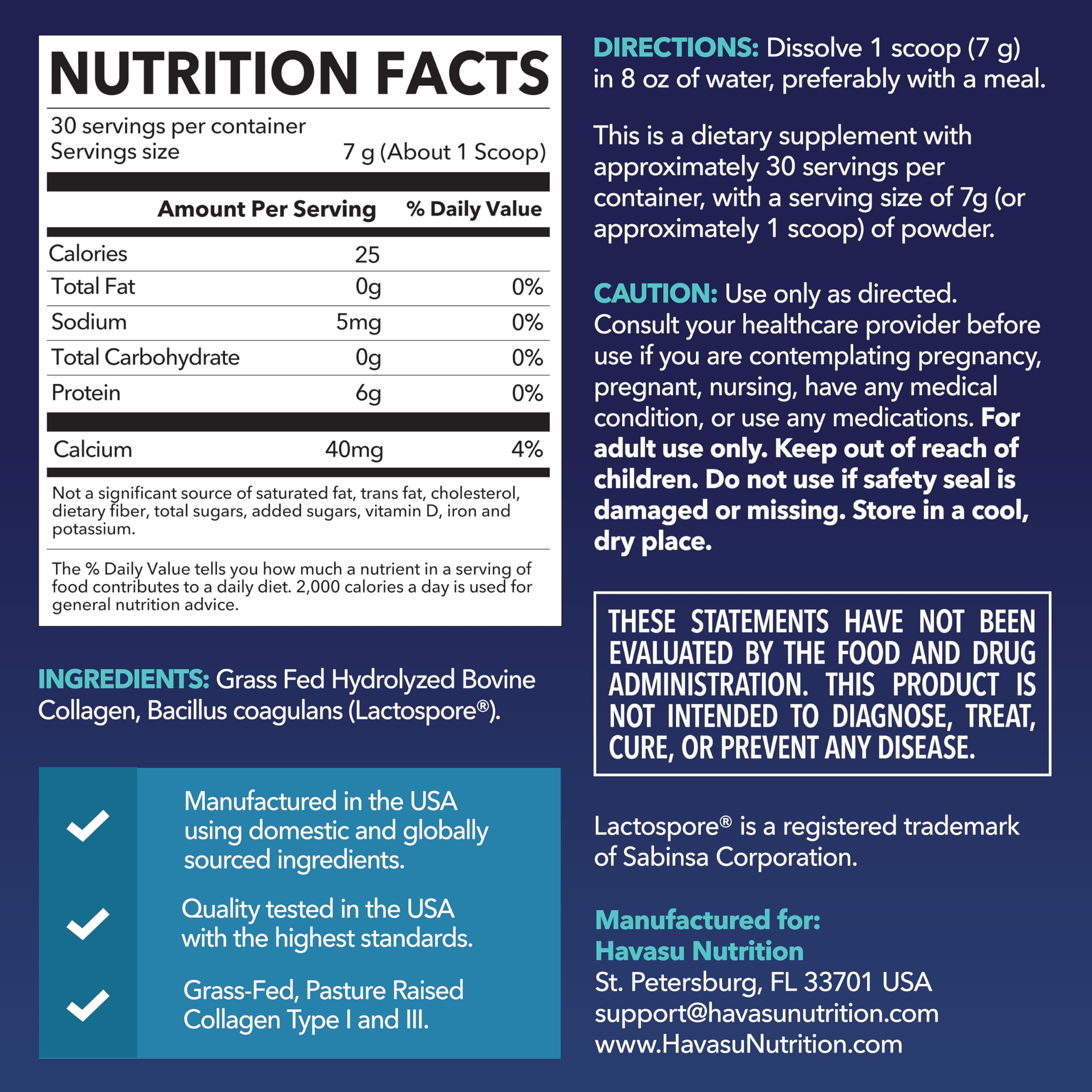HAVASU NUTRITION Collagen Probiotics mezcla en agua para textura rápida