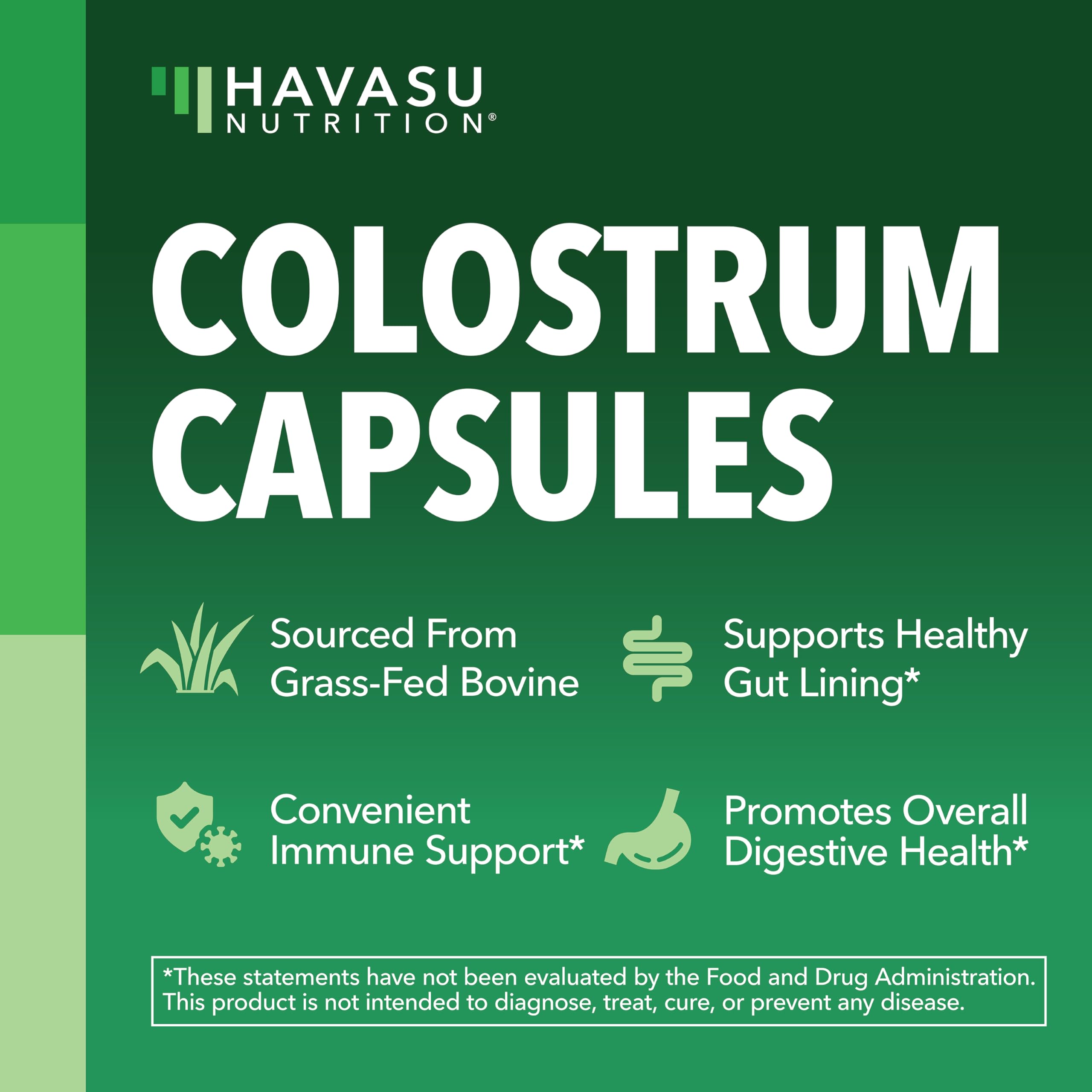 HAVASU NUTRITION colostro bovino, cápsulas cerca, opción conveniente para uso diario