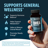 Envase de HAVASU DHEA 50 mg en caja, señalando normas cGMP