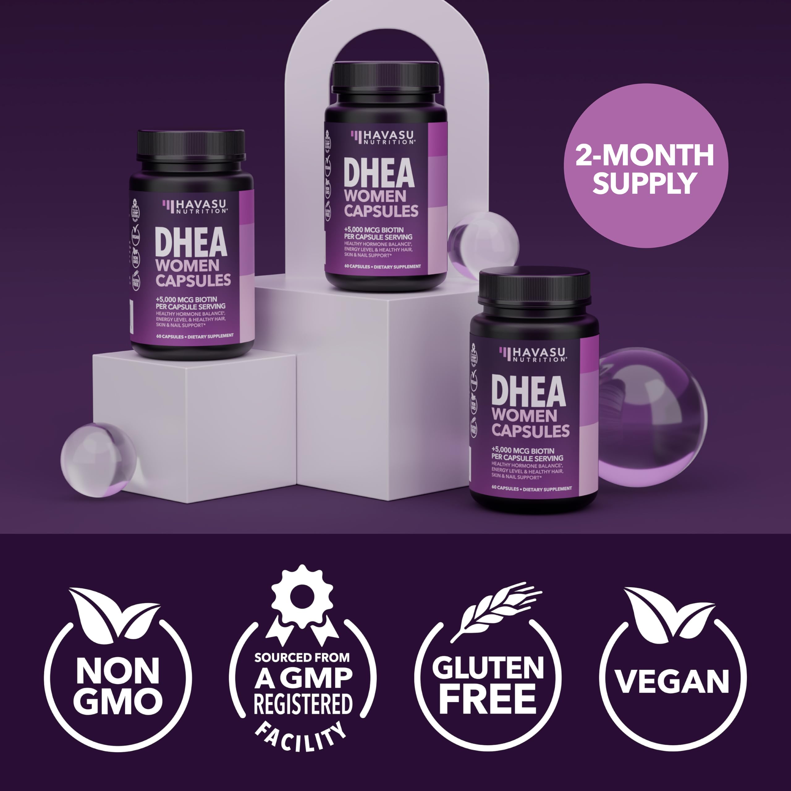 Producto sin gluten HAVASU NUTRITION DHEA y biotina