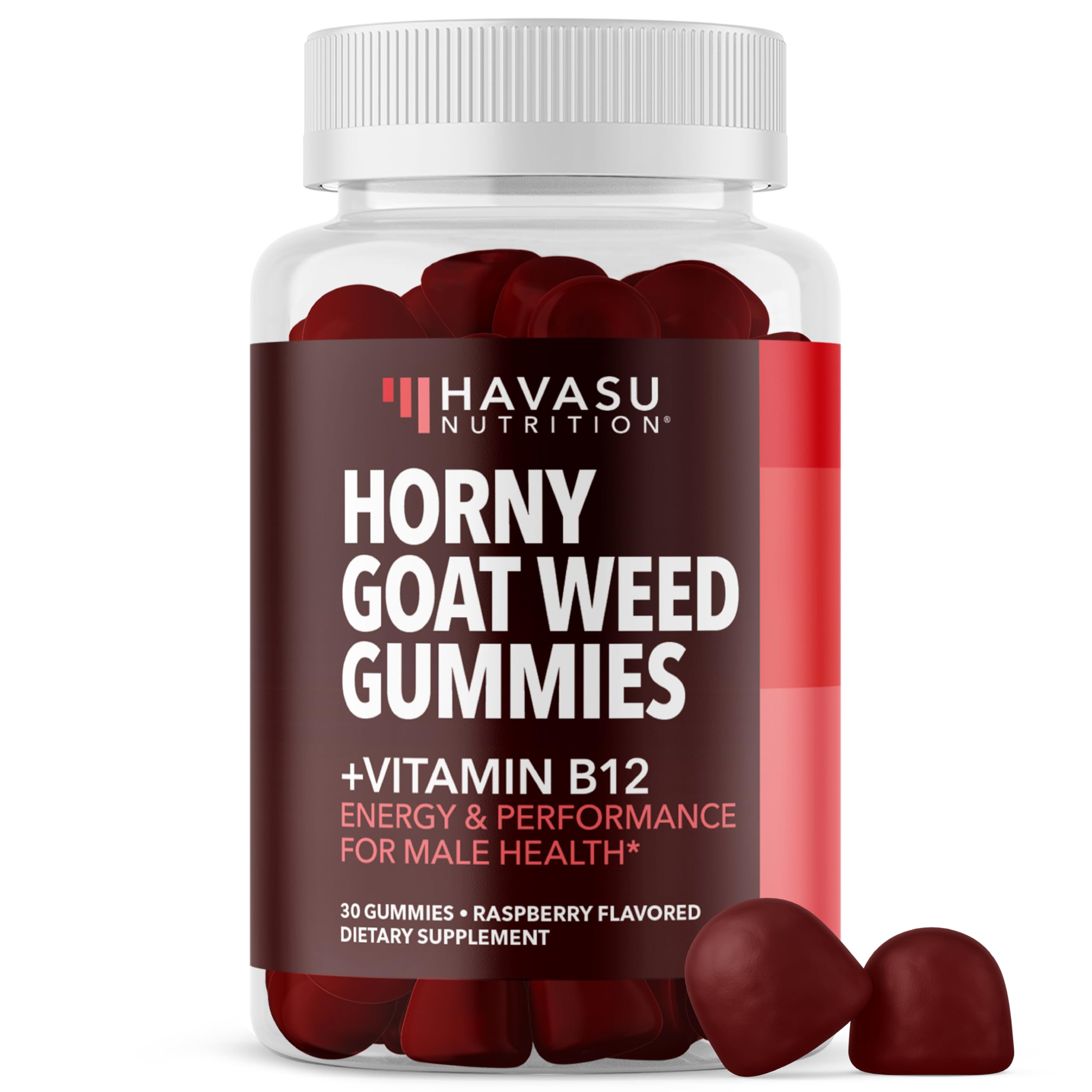 Gominolas HAVASU NUTRITION de Epimedium con frambuesa para energía diaria.