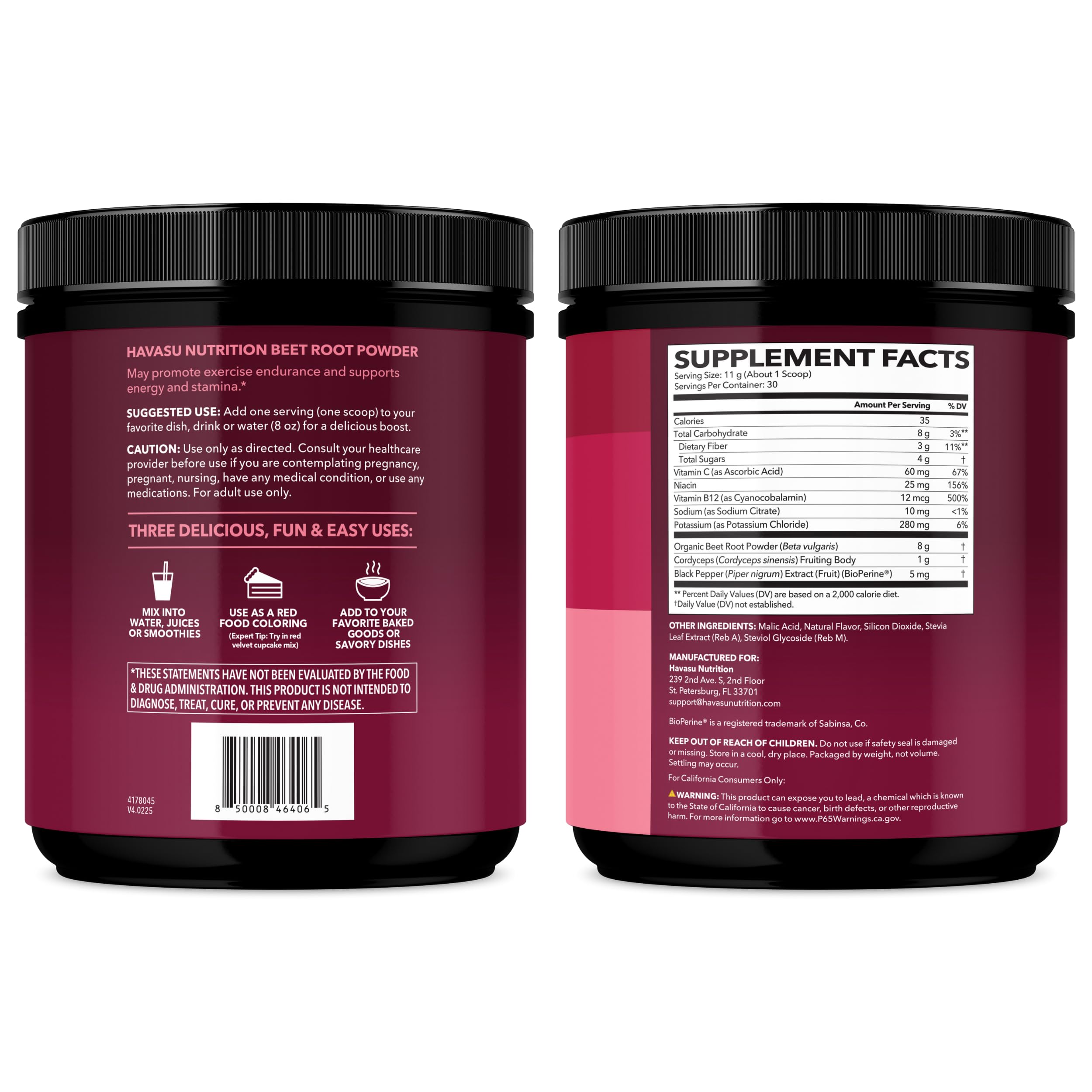 HAVASU NUTRITION etiqueta GMP y transparencia de calidad