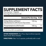 Fosfatidilserina 100 mg en la fórmula para memoria y claridad mental.