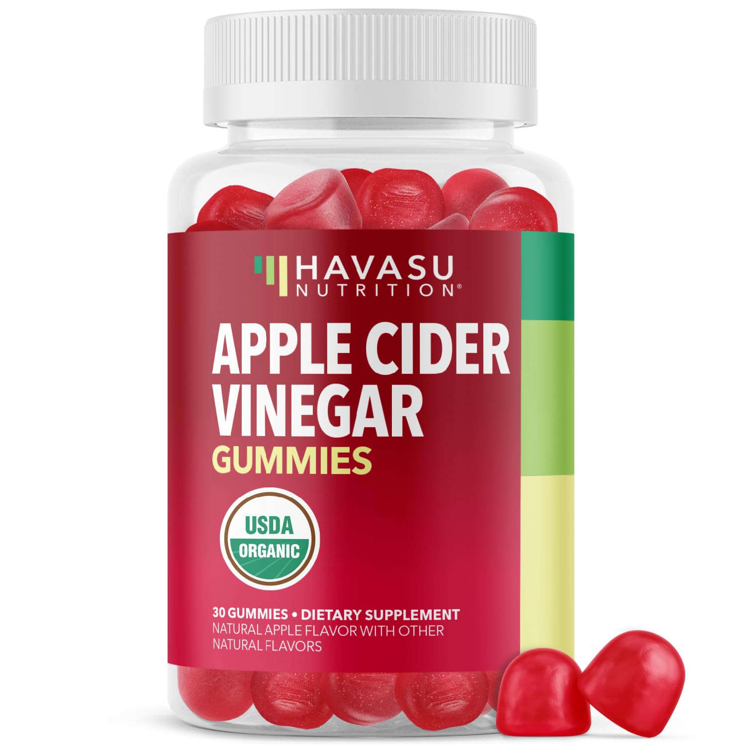 Gomitas HAVASU NUTRITION con vinagre de manzana en botella, apoyo digestivo diario.