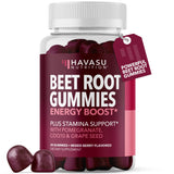 Gominolas HAVASU Nutrition de remolacha con COQ10 y granada para energía sostenida.