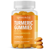 Gomitas HAVASU NUTRITION curcuma-jengibre en empaque, apoyo digestivo posible.