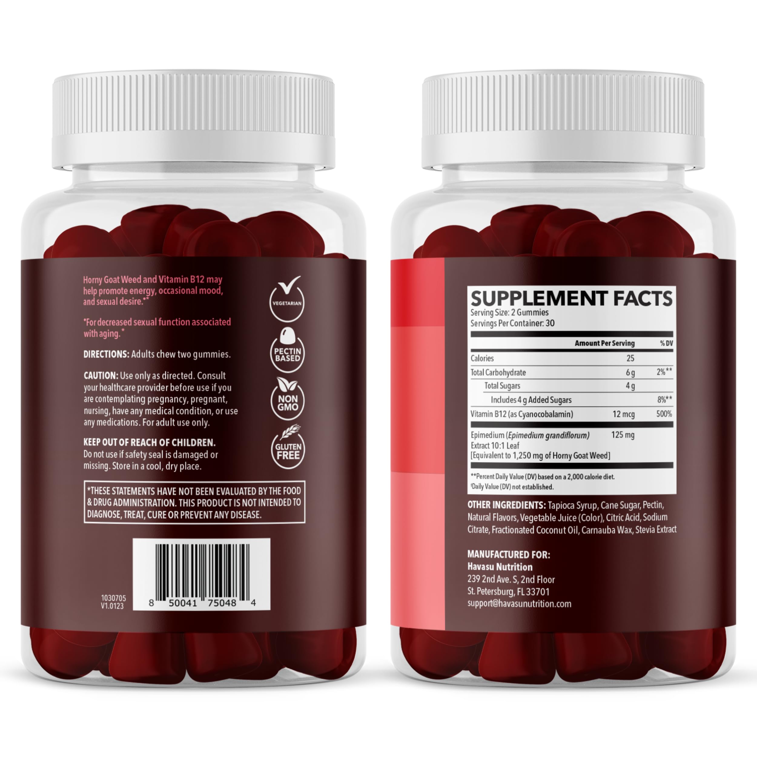 Frasco compacto de dosis mensuales HAVASU NUTRITION para rutina