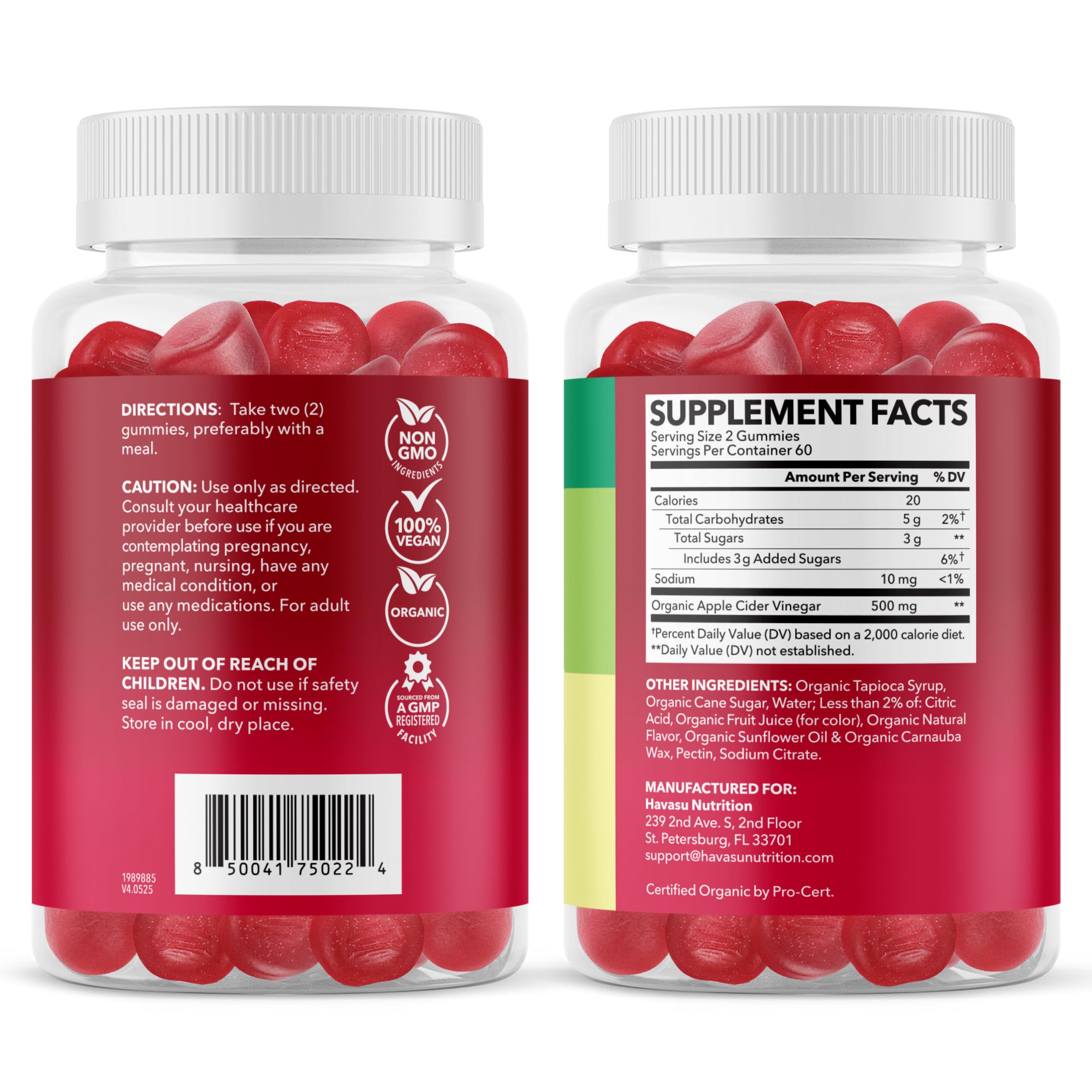 Gomitas Havasu Nutrition vinagre de manzana, ritual práctico para la salud digestiva.