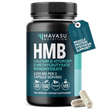 Botella de HAVASU NUTRITION HMB Cápsulas 2000mg para apoyar la recuperación muscular.