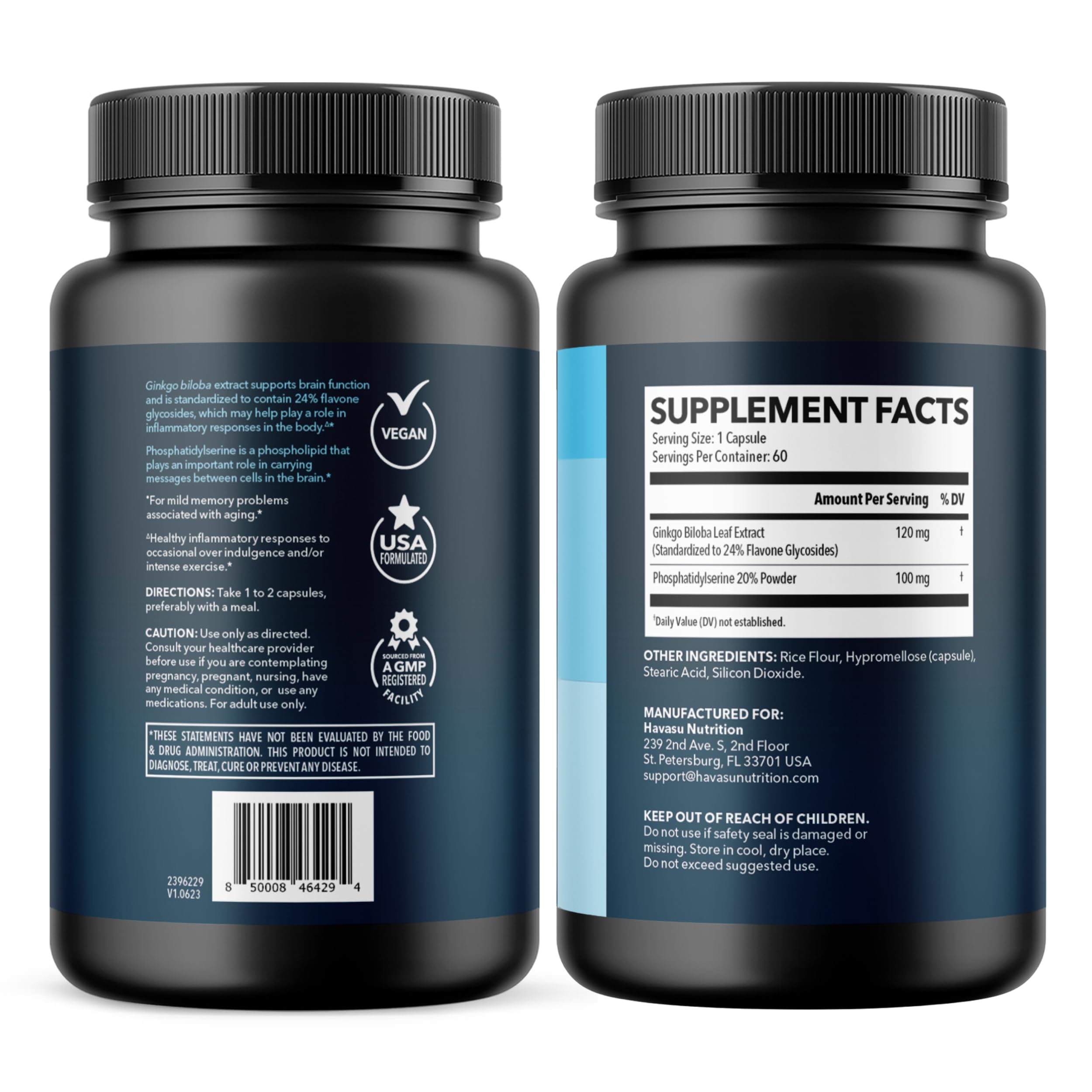 Ingredientes clave: ginkgo biloba y fosfatidilserina de HAVASU.