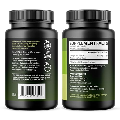 HAVASU NUTRITION Moringa: suplemento vegetal para dietas basadas en plantas