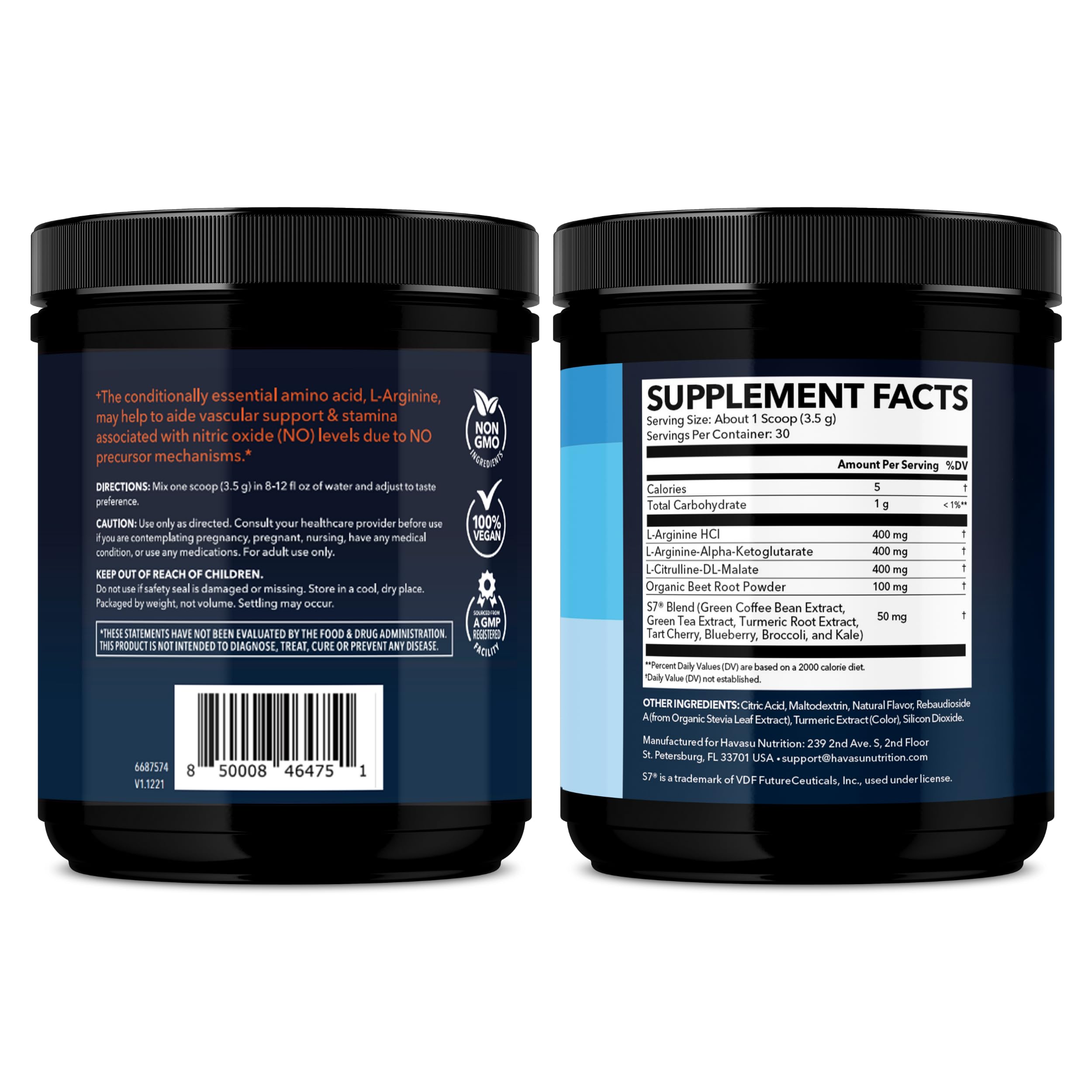 HAVASU NUTRIN L-Arginina ingredientes vegetales de remolacha y citrulina