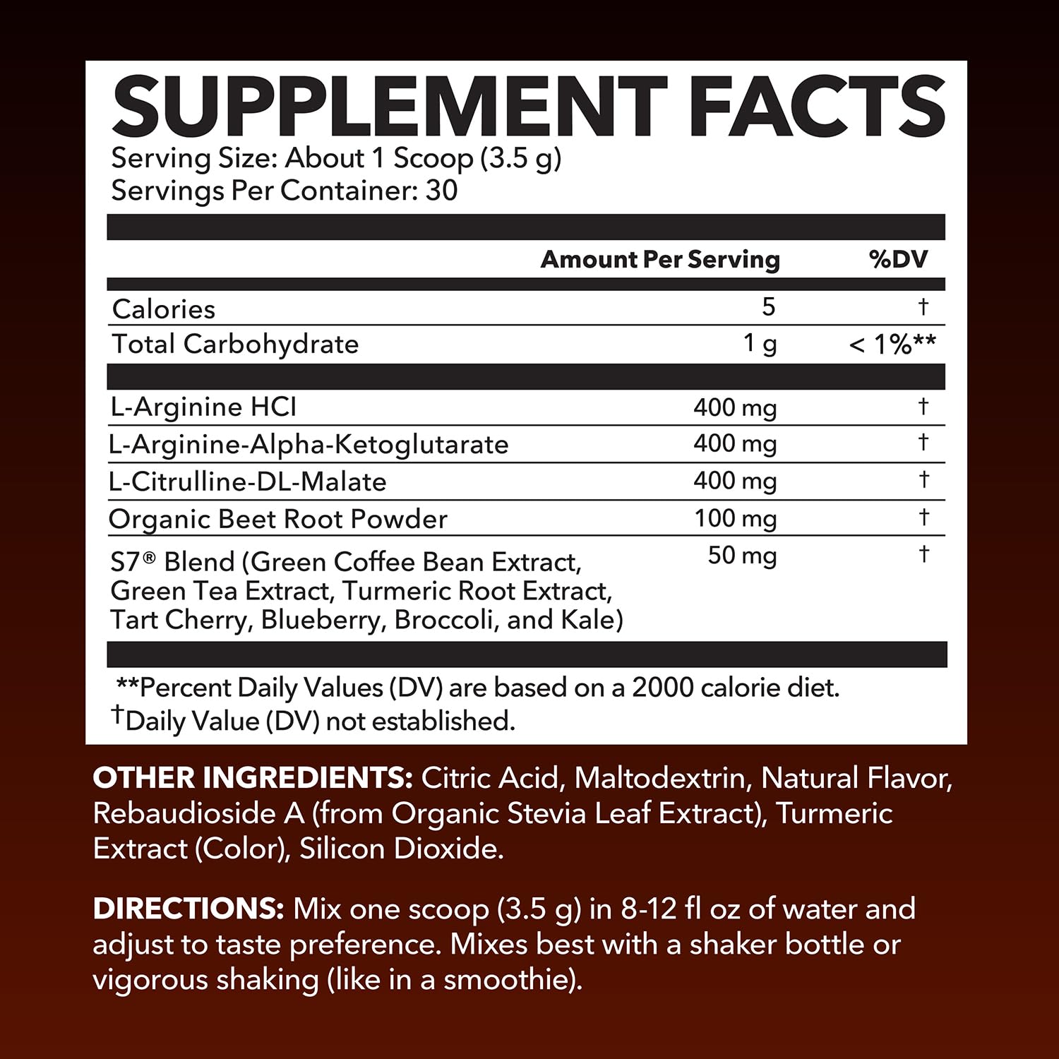HAVASU NUTRITION L-Arginina sabor mandarina disuelto en bebida para pre-entrenamiento