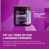 HAVASU NUTRITION L-Arginine en polvo etiqueta clara de ingredientes para transparencia.