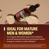 HAVASU NUTRITION maca orgánica, caja exterior, opción vegana y libre de OGM.