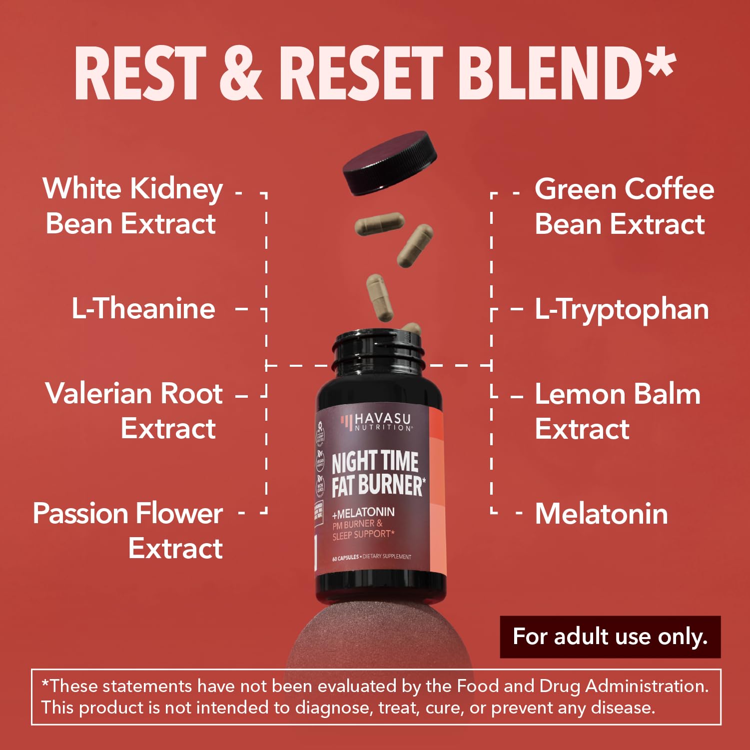 Melatonina y valeriana en HAVASU NUTRITION: ingredientes para relajación nocturna