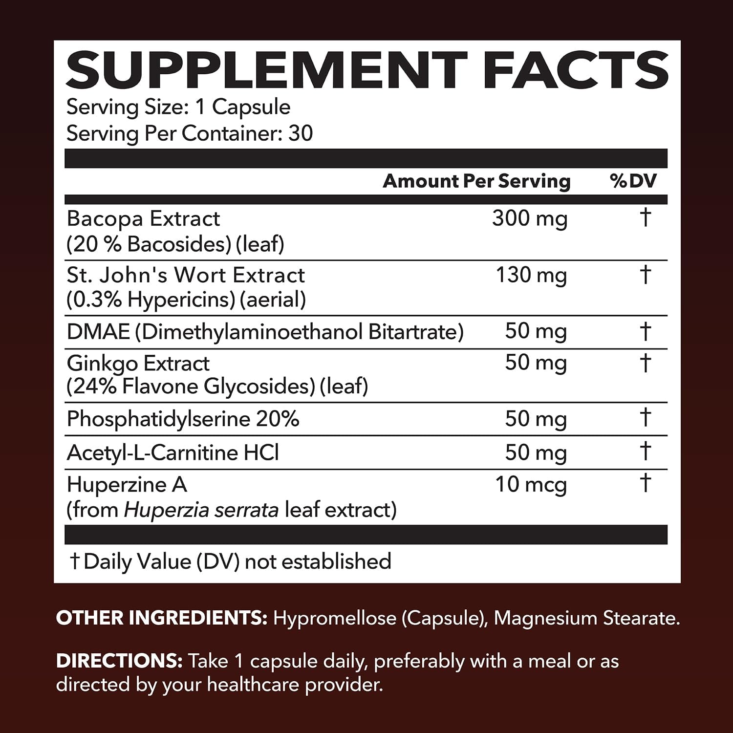NeuroIGNITE, etiqueta frontal destacando ingredientes clave para la claridad mental.