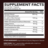 NeuroIGNITE, etiqueta frontal destacando ingredientes clave para la claridad mental.