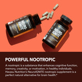 Vista cercana de etiqueta NeuroIGNITE, ingredientes clave visibles.