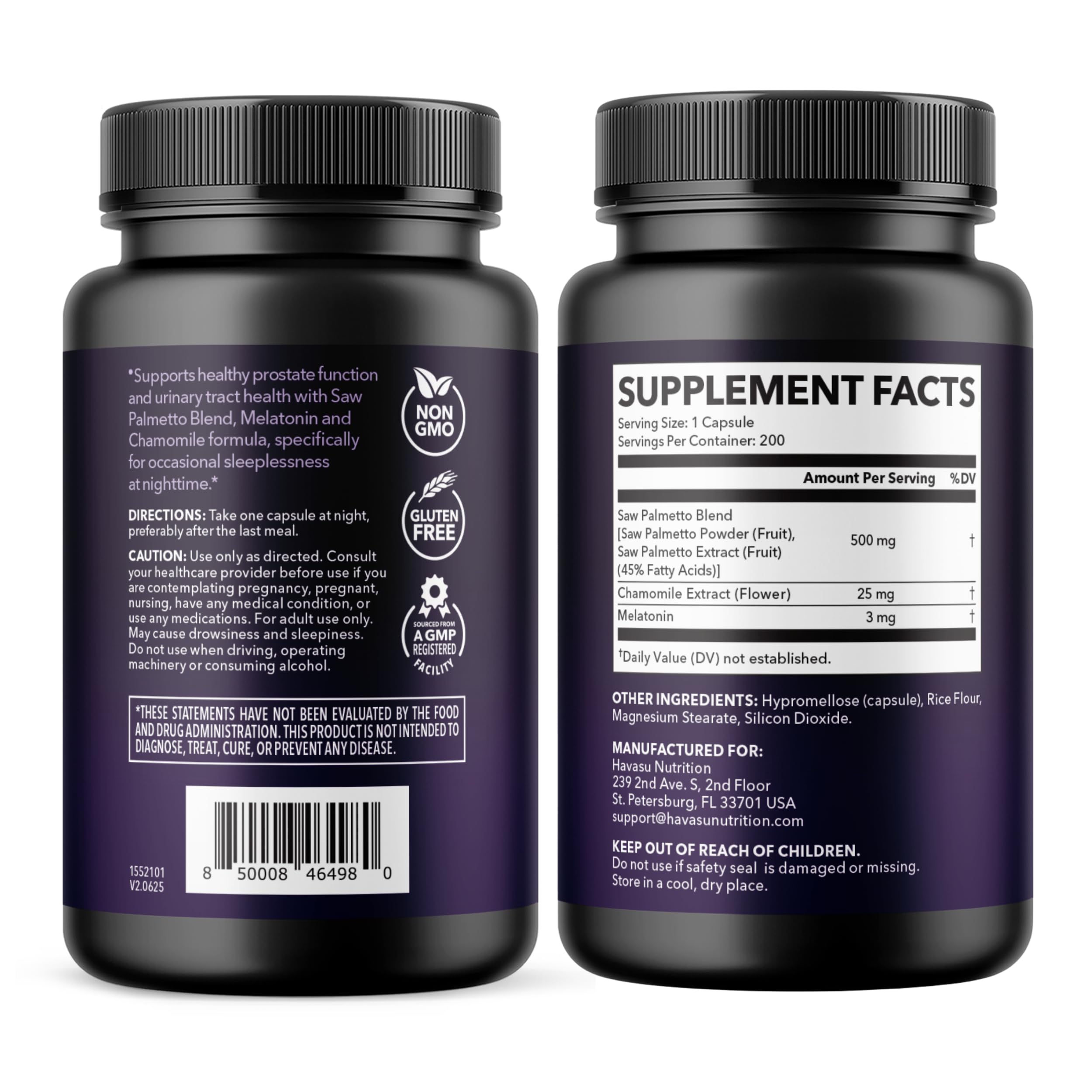 HAVASU Nutrition Palmetto PM caja de presentación del producto