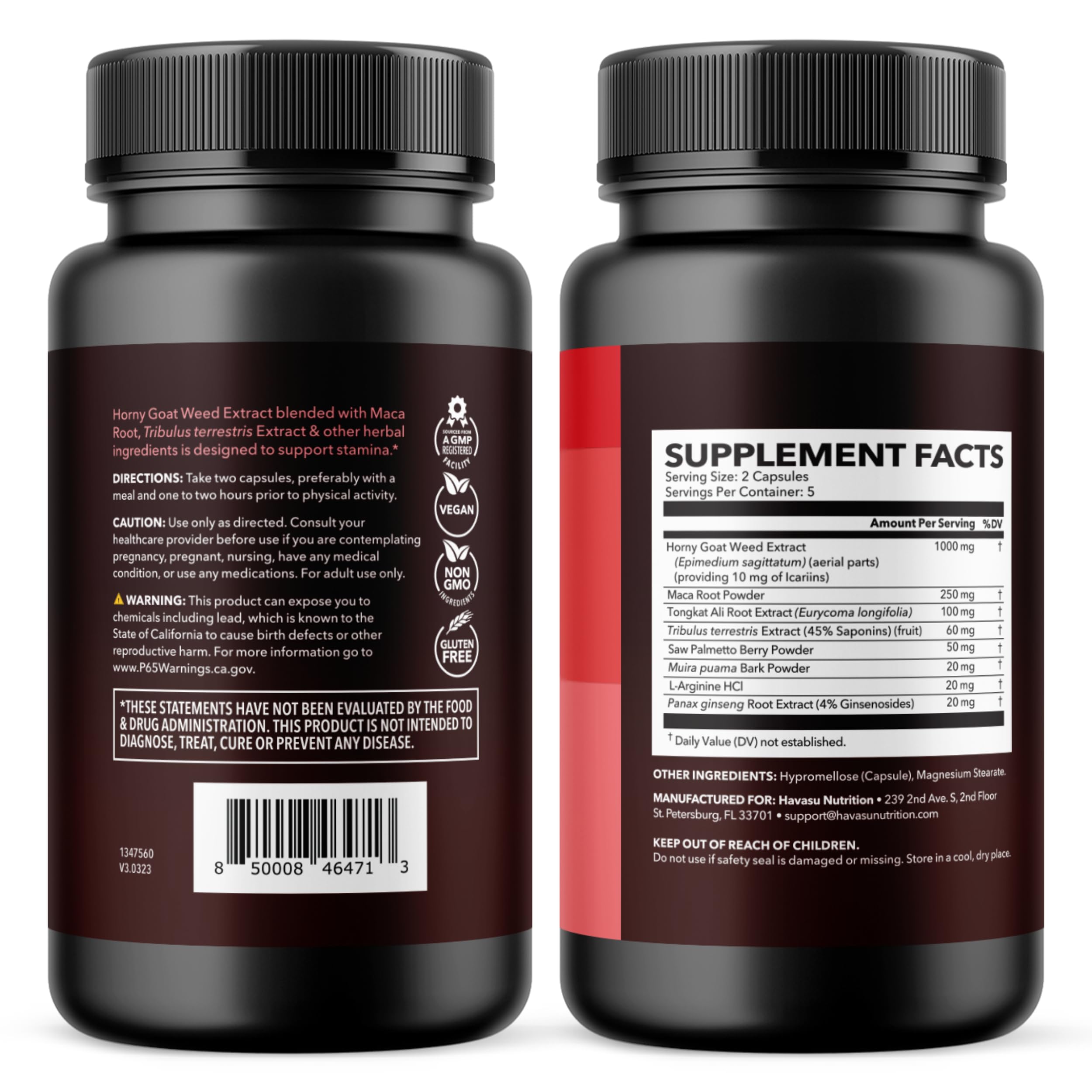 HAVASU NUTRITION, presentacion 10 capsulas portable, disponible en cualquier lugar.
