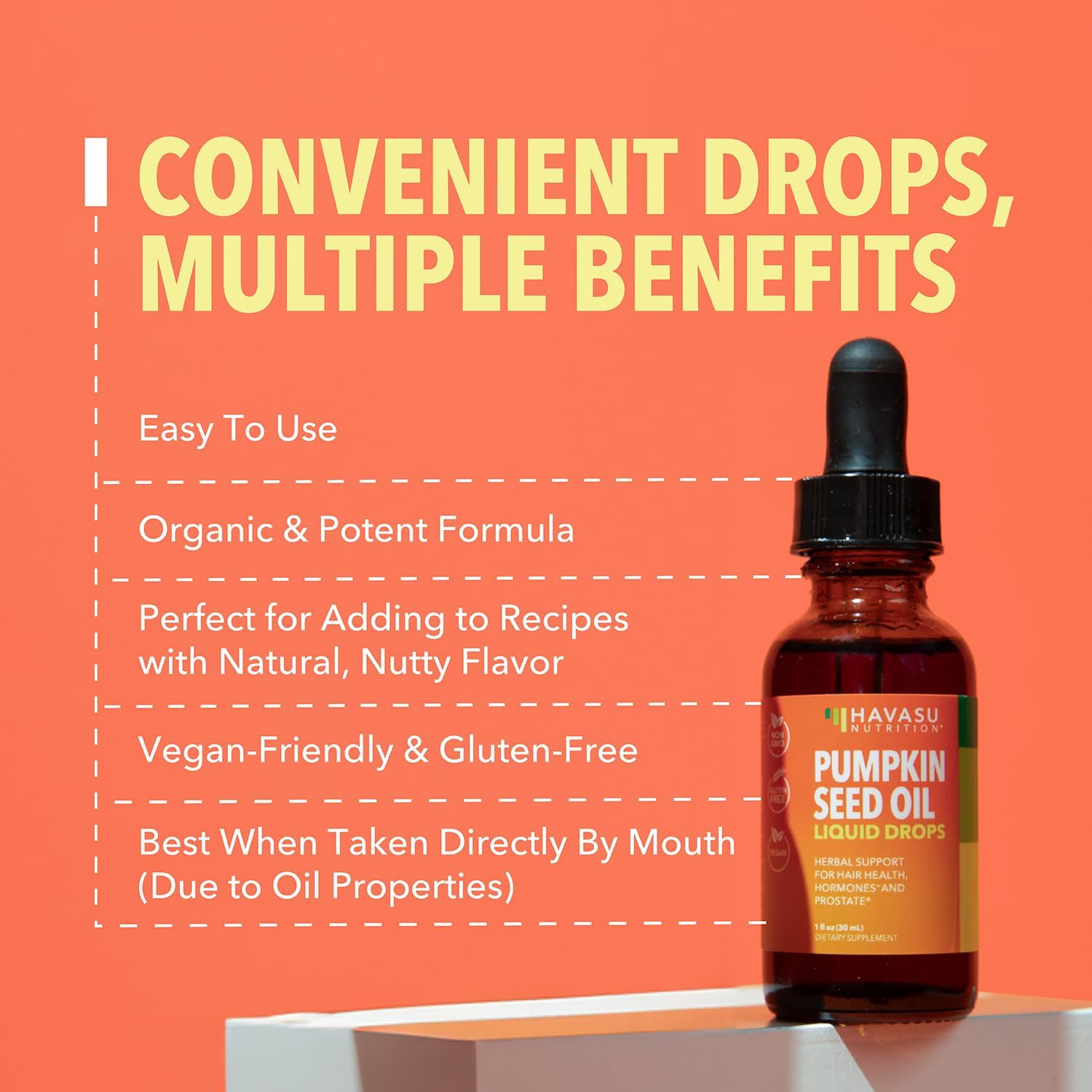 HAVASU NUTRITION Pumpkin Seed Oil, aroma neutro para recetas.
