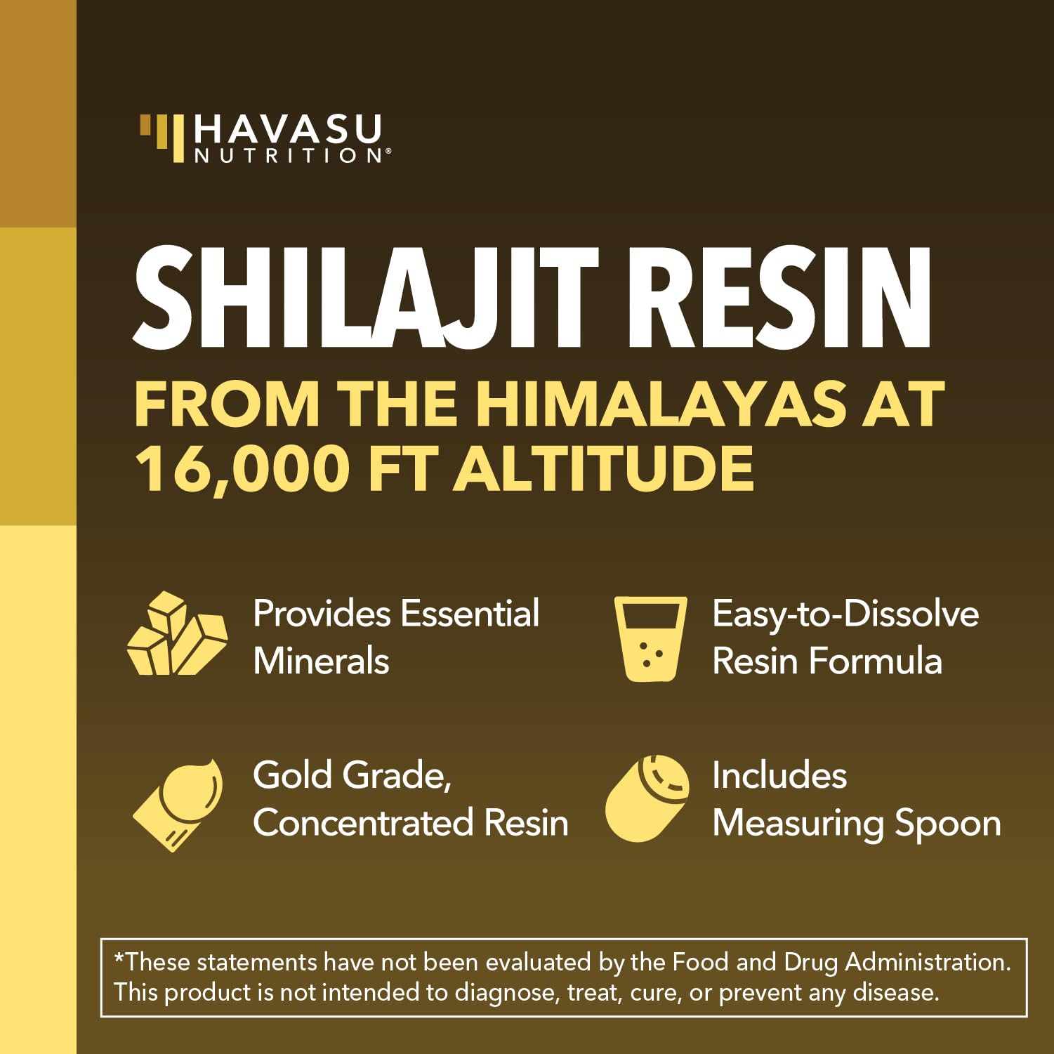 Mezcla HAVASU Shilajit en café o té para una bebida completa.