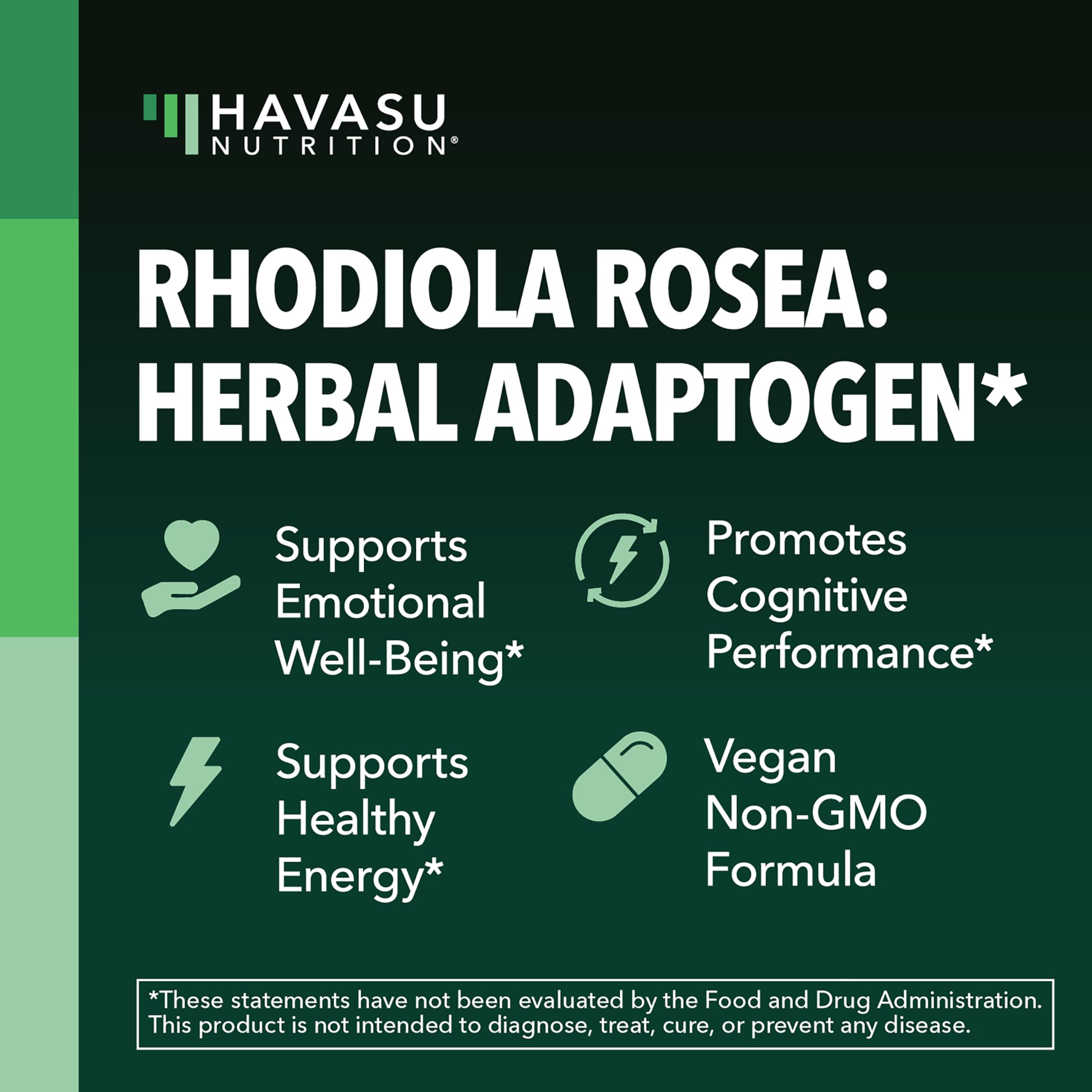 Cápsulas de HAVASU Rhodiola Rosea en mano para uso diario.