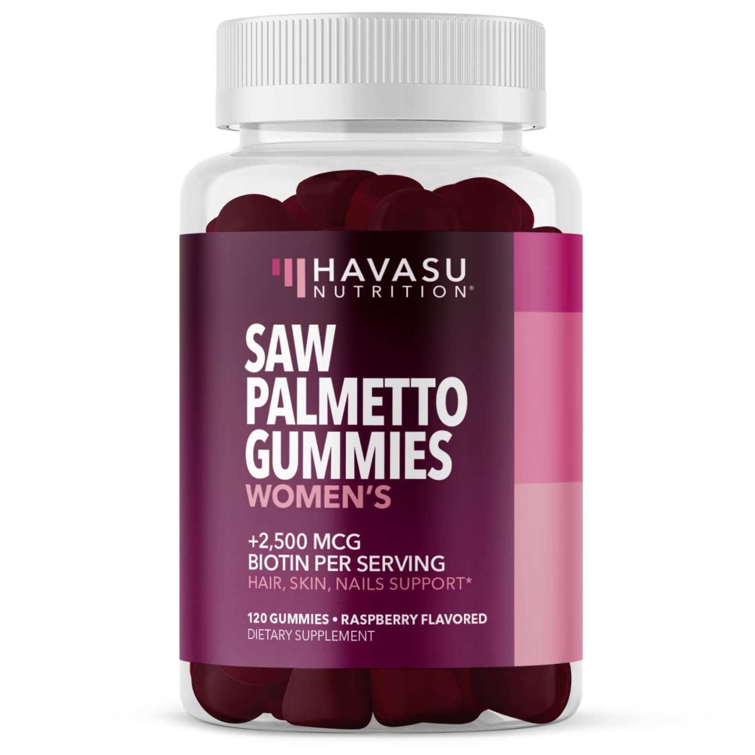 Gomas HAVASU Saw Palmetto Biotin en frasco para cabello saludable