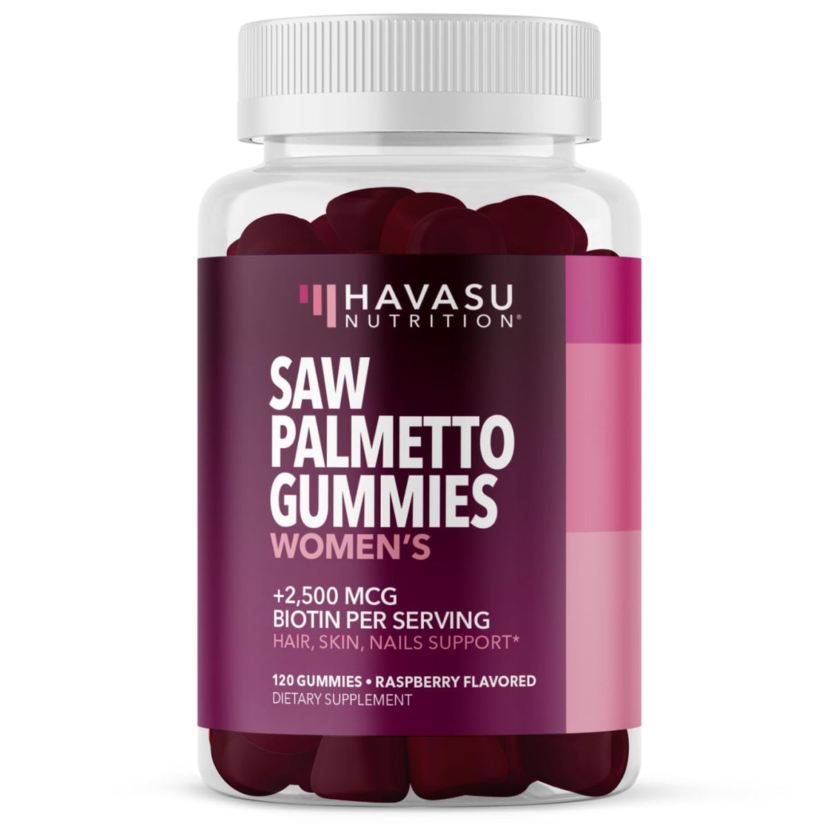 Gomas HAVASU Saw Palmetto Biotin en frasco para cabello saludable