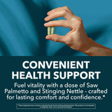 Caja de 120 cápsulas HAVASU NUTRITION Saw Palmetto Ortiga, suministro para dos meses.