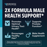 Etiqueta de HAVASU NUTRITION Saw Palmetto Ortiga, detalle de composición y beneficios.