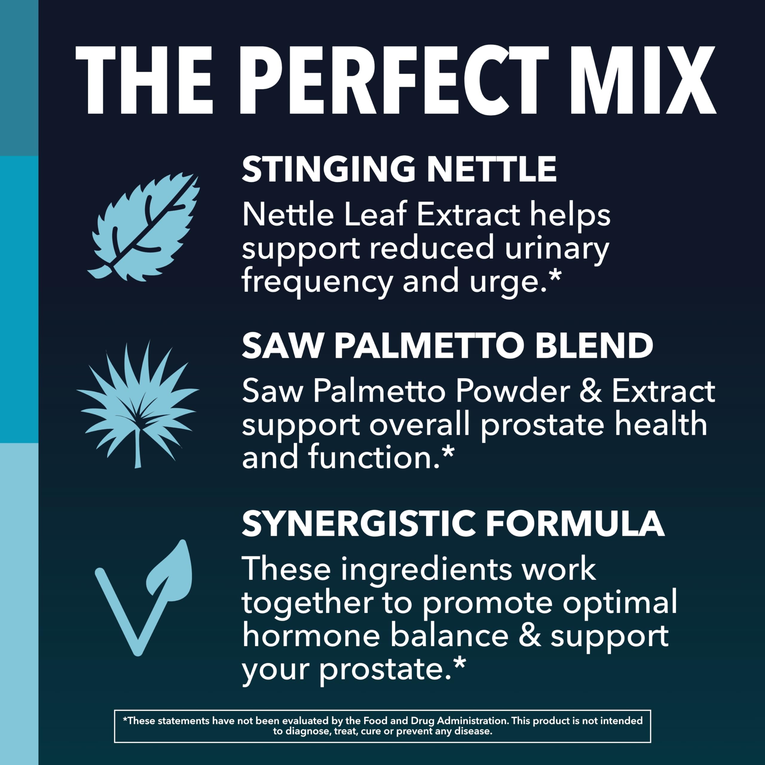 Ingredientes clave HAVASU NUTRITION Saw Palmetto Ortiga, fórmula vegana clara y confiable.