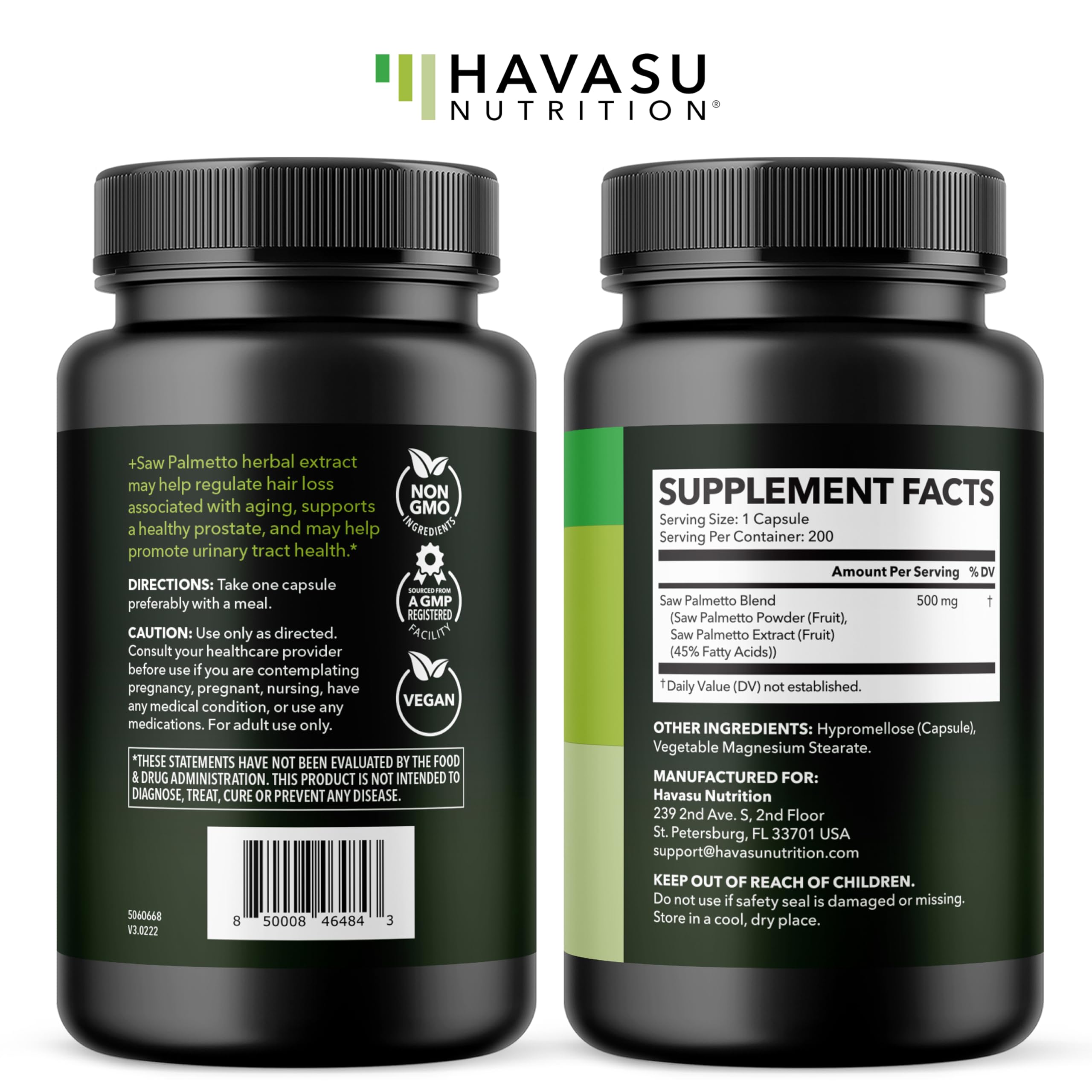 Havasu Nutrition Saw Palmetto vida activa: acompañamiento diario para energía.